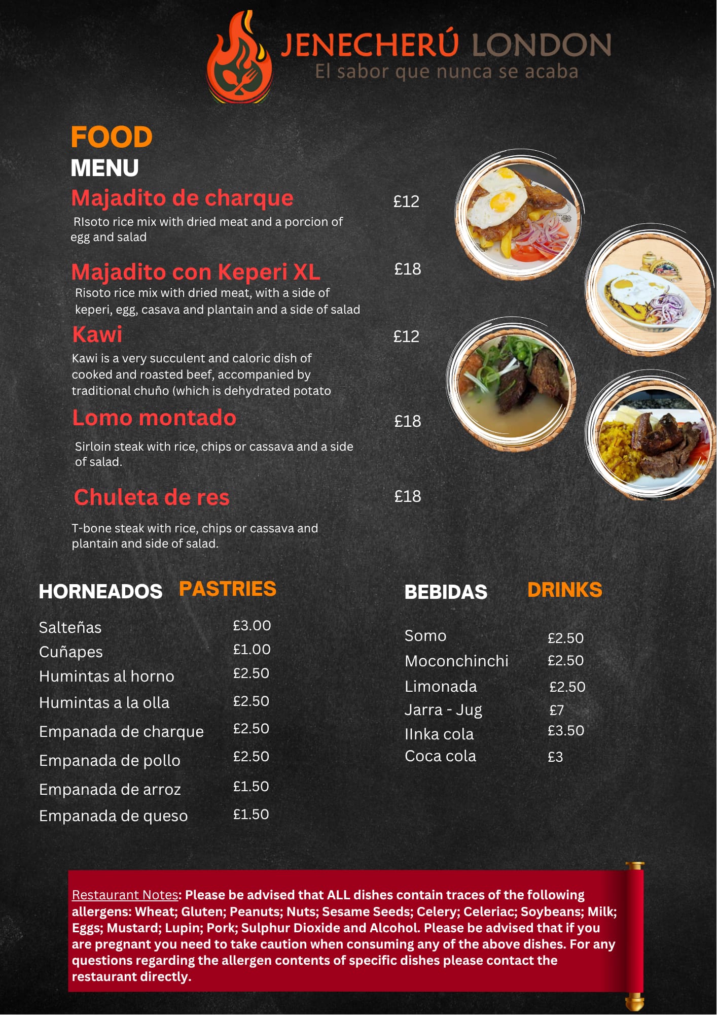 Jenecherú London menu — page 2
